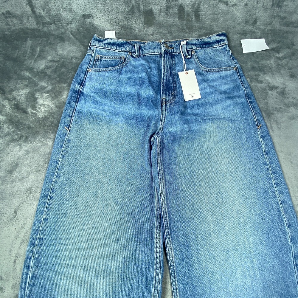 Good American Jeans Womens 2 26 Baggy Low Rise Wide Leg Straight Standard NEW - Picture 2 of 9
